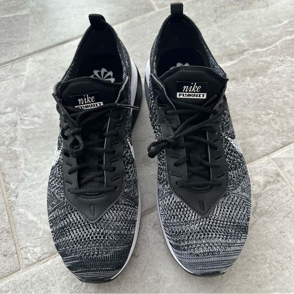 Nike Air Max Flyknit Racer Running Sneakers Black Grey Sz 9 - Picture 14 of 15